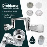 The Twibblin Company Badarmatur Drehbarer Wasserhahn Aufsatz – Flexibel für Küche & Bad, 1440° (1-St) Robust, innovativ, vielseitig einsetzbar