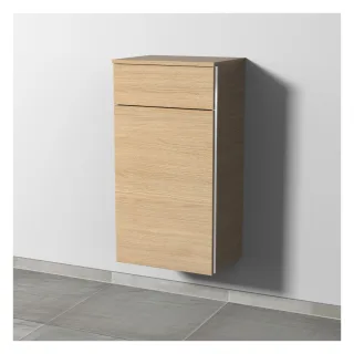 Sanipa 3way Mittelschrank mit 1 Auszug und 1 Wäschekorbklappe, Eiche-Nordic, BR15448 BR15448
