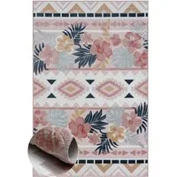 Wohnando Teppich MY-RUG Outdoor-Teppich "Aurora II" 230X160 cm, rosa, rechteckig, Höhe: 8 mm, mit floralem Hoch-Tief-Design, für drinnen und draußen