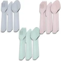 bahama Besteck-Set Besteck Mehrweg Party Camping Gabel Messer Löffel (3-tlg), Kunststoff, Plastik, Set