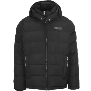 Plein Sport Patches-Logo gepolsterte schwarze Jacke