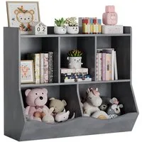 GarveeMore Kinderregal Spielzeugregal Kinderregal mit 5 Fächern Bücherregal Kinder
