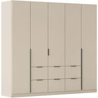 OTTO home Drehtürenschrank Kleiderschrank Schrank Garderobe AGORDO mit Dekor- oder Hochglanzfront (in zwei Griff-Farben, Breite 226 cm) mit Außenschubkästen, Serie in 7 Breiten und 2 Höhen MADE IN GERMANY