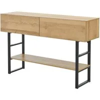 en.casa Konsolentisch, »Varberg« mit 2 Schubladen 75 x 120 x 30 cm Eicheoptik