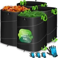 KESSER Gartensack, 73 l, (4-tlg), Pop-Up-Gartensack Laubsack Gartenabfallsack inkl. Handschuhe