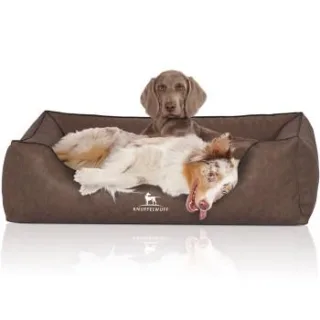 Knuffelwuff Hundebett Henderson aus marmoriertem Kunstleder braun XXXL