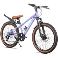 HILAND Kinderfahrrad 20"/24" Alu-Mountainbike Shimano 7-Gang, Federgabel & Scheibenbremsen