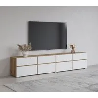 OTTO home Lowboard Cross,Breite 225 cm, moderne grifflose TV-Kommode, Breite 225 cm, TV-Schrank mit viel Stauraum, TV-Board
