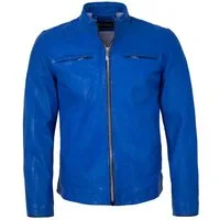 Jilani Lederjacke Kawelo Jilani - Herren Lederjacke Lammnappa blau