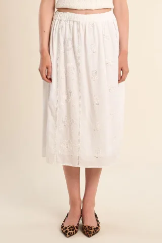 molly bracken - Midirock mit Spitze beige - Gr. - M