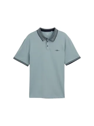 Tom Tailor - Plus Size - Piqué Poloshirt mit Stretch grey mint - Gr. - 3XL