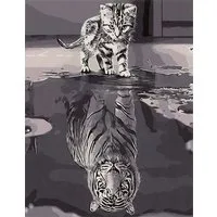 Ikonka Malen nach Zahlen Malen nach Zahlen Katze Tiger Leinwand 40 x 50 cm mit 15 Farben (Malen nach Zahlen Set Katze Tiger mit Leinwand, Farben und Pinseln, Malen nach Zahlen Katze & Tiger mit Leinwand, 15 Acrylfarben 3 Pinseln), Malen nach Zahlen, 