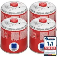 EVOCAMP Gaskartusche Ventilkartusche mit Butan/Propan Gas EN 417 500g mit Schraubventil, 4 St.