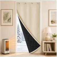 LMaxhome Türvorhang Thermo-Türvorhang 420 g/m², 3-lagig mit Klettband, Ösen und Haken (1 St), Kälteschutzvorhang windstabil & schalldämpfend für Haus und Garage
