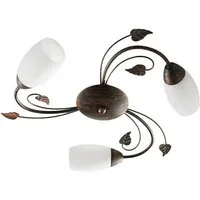 Lindby Deckenleuchten Stefania, Glas Braun IP20, 3 x 5 W LED