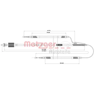 Metzger Handbremsseil hinten Opel Insignia A 2,0 Biturbo CDTI