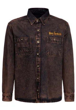 King Kerosin Herren Workwear Hemd Split The Road rostbraun