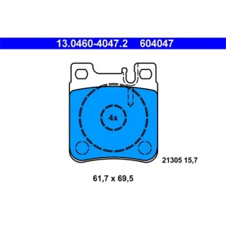 ATE Bremsbel?ge hinten Chrysler Crossfire Mercedes 2,8