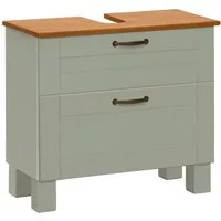 Home affaire Waschbeckenunterschrank Rodby FSC®-zertifiziertes Massivholz, Griffe Metall, Breite 60cm, Höhe 55cm