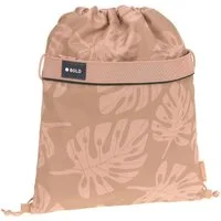 LÄSSIG Turnbeutel Bold, leaves caramel, aus recyceltem Material