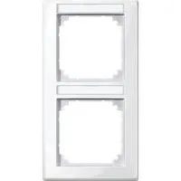Rahmen 2-fach mit Beschriftungsträger, glänzend, Thermoplast, 80,5 x 151,7 x 10,1 mm weiß (glänzend), Retail