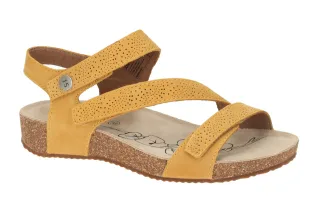 Josef Seibel Damen Sandale 78578 Gelb Amber Echtleder Komfort Fu?bett Klettve...