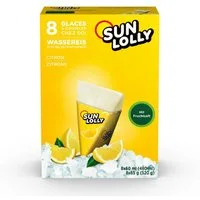SUN LOLLY Süßigkeit, Sun Lolly Wassereis zum Selbsteinfrieren mit Zitronengeschmack 8er