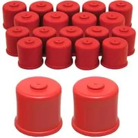 mikken Deckel 20 Süß- Mostkappen rote Verschlüsse für Glasflaschen 0,7 + 1 l, (Spar-Set, 20-tlg), Wiederverwendbar. Luftdicht. Für Glasflaschen 0,75–1,0 Liter