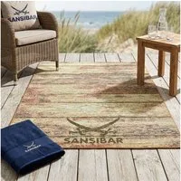 Sansibar Teppich Rantum Beach SA-029, rechteckig, Höhe: 5 mm, Flachgewebe, modernes Design, Motiv Holzdielen, In- & Outdoor geeignet
