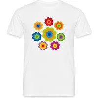 Spreadshirt T-Shirt 70er Jahre Hippie Flower Power Kostüm Blumen Fasching Männer T-Shirt (1-tlg)