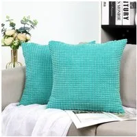 TAN.TOMI Kissenbezüge Kord Uni 2er Set Kissenbezug flauschig körnig Farbverlauf, Für Zierkissen Dekokissen Sofakissen Couchkissen vielen Farben