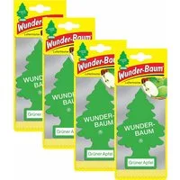 Wunder-Baum Raumduft Green Apple Duftbaum 4 x Wunderbaum Lufterfrischer Vier Apfel