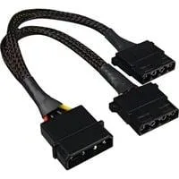 Y-Stromkabel 4Pin 5,25" > 2x 4Pin 5,25", Y-Kabel schwarz, 15cm