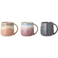 Bloomingville Becher Set, Cloe Mug, Blue, Stoneware 9,5 x 10 cm