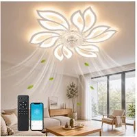 Nettlife Deckenventilator Licht und Fernbedienung Leise Timer 66CM Kreativer 6 Lichter 71W, Wohnzimmer Schlafzimmer Küche Esszimmer