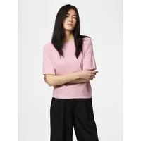 pieces Kurzarmpullover PCBREE SS O-NECK KNIT NOOS BC Materialmix, regular fit