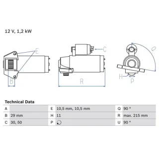 Bosch Anlasser 1,2 kW Ford Volvo 0986023570