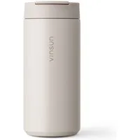 Vinsun Thermobecher Edelstahl Isolierbecher 350ml - Kaffeebecher doppelwandig isoliert, 2-tlg., Edelstahl, BPA frei, auslaufsicher, bruchfest, Kalt- und Heißgetränke
