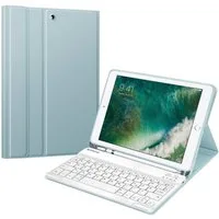 Fintie Tablet-Hülle für iPad 9.7 2018 (6. Gen) mit magnetisch QWERTZ Bluetooth Tastatur, Soft TPU Rückseite Gehäuse Keyboard Case mit eingebautem Pencil Halter