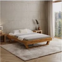 skølm Massivholzbett Nornir aus Eiche, ohne Kopfteil, verfügbar in 120/140/160/180 x 200 cm, natur geölt