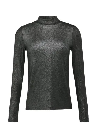 s.Oliver Red Label - Schmal geschnittenes Langarmshirt aus Viskosemix schwarz - Gr. - 42