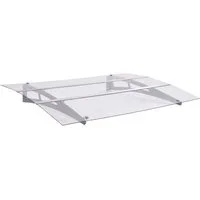 vidaXL Markise Türvordach Silbern und Transparent 150x90 cm PET (1-St)