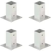 vidaXL Zaunpfosten Pfostenanker 4 Stk. Verzinktes Metall 71 mm, (4-St)