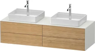 Duravit White Tulip Konsolenwaschtischunterbau wandhängend Natur Eiche & Weiß Matt & Seidenmatt 1300 WT4868BH5360000