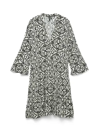 VERO MODA - VMMENNY LS V-NECK SHORT DRESS WVN BOO Birch - Gr. - XS