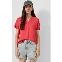 QS Kurzarmbluse Bluse Tunikabluse aus Viskosemix