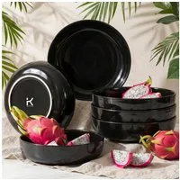 KONSIMO® Teller-Set VICTO Tafelservice hergestellt in der EU (6-tlg), 6 Personen, Steingut, spülmaschinengeeignet, mikrowellengeeignet, 6x Suppenteller