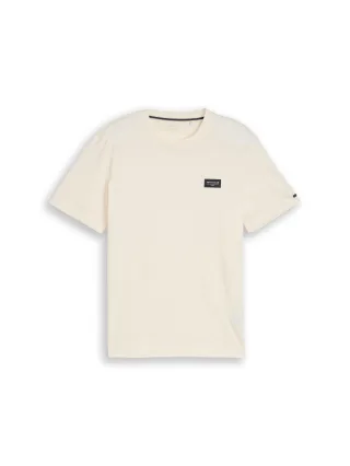 Tom Tailor - T-Shirt aus Baumwolle mit Logo-Badge gardenia white - Gr. - XXL
