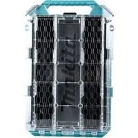 MAKTRAK Organizer flach M, Werkzeugkiste blau/transparent, Transparenter Deckel
