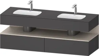 Duravit Qatego Einbauwaschtisch mit Konsolenwaschtischunterbau Graphit Matt 1600x550x600 mm - QA4797 QA4797091490000